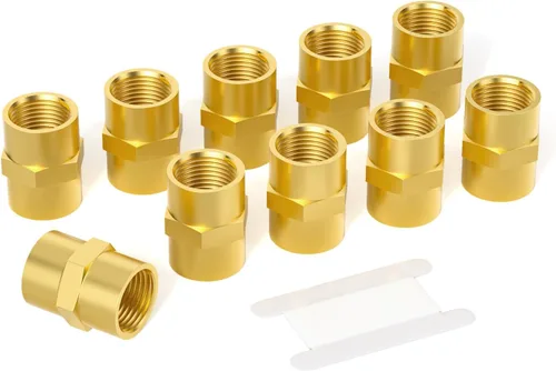 Miniatura 19 de GASHER 5 piezas de tubería de latón, acoplamiento, adaptador reductor, 1/2 "x 3/8" NPT hembra