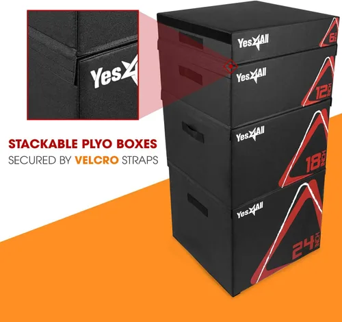 Miniatura 3 de Yes4All Caja pliométrica ajustable de espuma suave, entrenador de saltos - Para ejercicios pliométricos y acondicionamiento, múltiples variaciones
