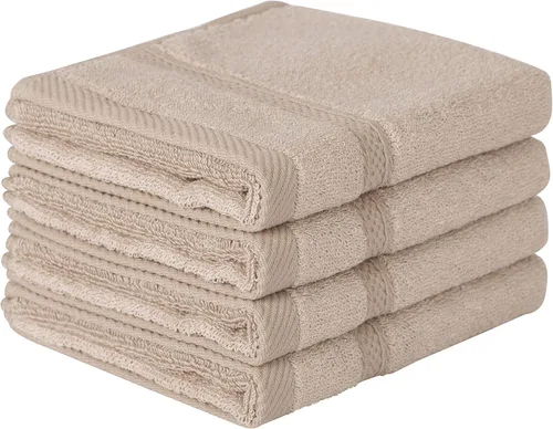 Miniatura 9 de 4 toallas rosas para baño, 11 x 18 pulgadas, toallas de rizo extra absorbentes y suaves para pieles sensibles, de secado rápido