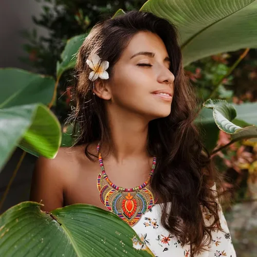Miniatura 2 de choice of all Collares gruesos de estilo étnico para mujer, collar étnico bohemio, collar colorido, festival, tribal con cuentas, gargantilla