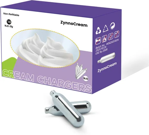 Paquete de 10 cartuchos de cargador color crema de 0.28 oz – Cargadores de repuesto de óxido nitroso compatibles con dispensadores de crema estándar
