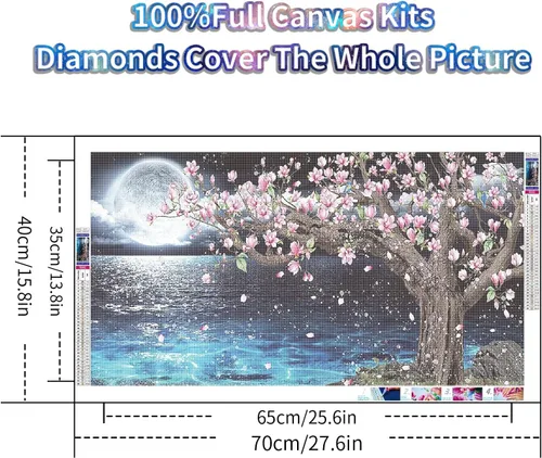 Miniatura 2 de YALKIN Kits de pintura de diamantes cuadrados 5D para adultos, noche de verano, kits de arte de diamantes grandes, kit de pintura de diamante