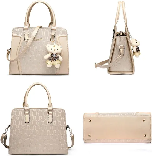 Miniatura 21 de Bolsos de mano de moda para mujer, bolsa de hombro, asa superior, bolsa de mano, juego de 4 piezas