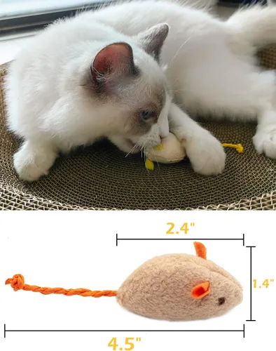 Miniatura 3 de Fashion's Talk Juguete de Ratones para Gatos Paquete de 18 Juguetes de Ratones de Felpa Rellenos de Hierba Gatera para Gatos de Interior - Diseño