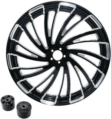Miniatura 7 de TCMT Llanta de rueda delantera de 26 pulgadas, buje de rueda de doble disco para Harley Touring modelos no ABS/ABS, Road King Electra Street Road