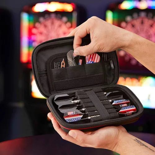 Miniatura 10 de Casemaster Sentinel - Estuche para dardos con 6 puntas de acero o punta suave, totalmente montado, funda rígida de EVA con espuma, resistente al