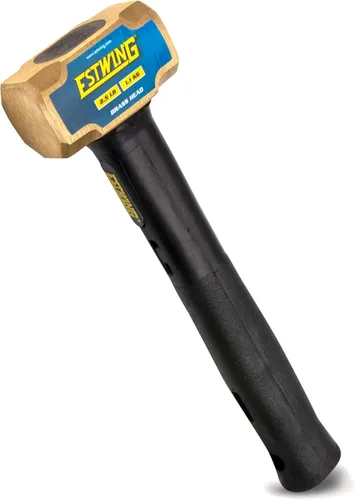Estwing Martillo de trineo de latón de 2.5 libras para uso en metalurgia/automoción/minería, cabeza bloqueada de acero, mango indestructible de 12