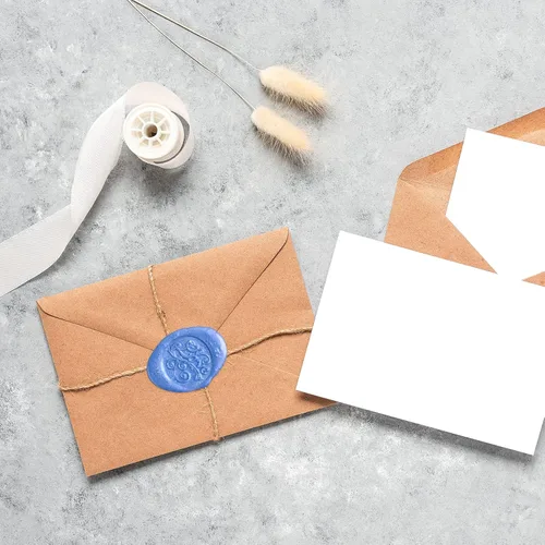 Miniatura 7 de NACHLYNN 600 cuentas de cera de sellado octágono, cuentas de sello de cera azul cielo con 1 cuchara de fusión y 4 velas de té para tarjetas