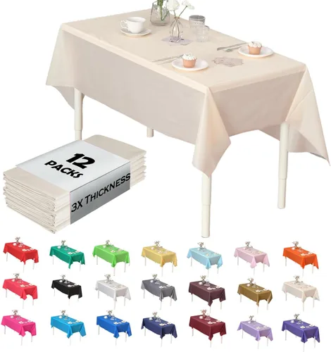 Miniatura 38 de Paquete de 12 manteles de plástico resistentes, reutilizables., Azul Royal Azul real