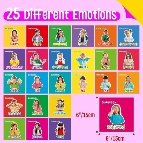 Miniatura 2 de Rotafolio de emociones, 25 estados de ánimo diferentes con habilidades de afrontamiento, aprende a identificar varios estados de ánimo, flipbook