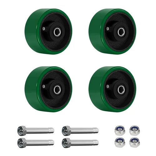 Miniatura 25 de Ruedas giratorias de repuesto de 6 x 2 pulgadas, rueda de hierro fundido de acero, resistente, capacidad de 1200 libras por rueda, orificio de 1/2