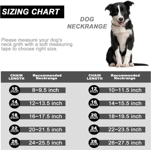 Miniatura 6 de Collar de perro dorado con hebilla de circonita, collar de cadena de eslabones cubanos para perros pequeños a grandes (0.551 in, 10 pulgadas)