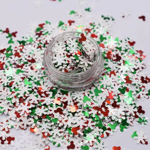 Miniatura 46 de Caja y juego de 12 colores – Árbol de copo de nieve de Navidad Serie de mezclas gruesas con purpurina – Festival Rave Beauty Maquillaje de cara