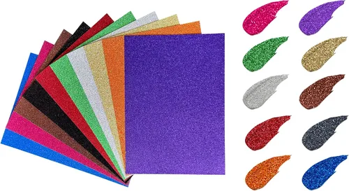 Miniatura 4 de Papel de cartulina con purpurina, papeles con purpurina que no se desprende, papel para manualidades y proyectos de bricolaje, papel brillante