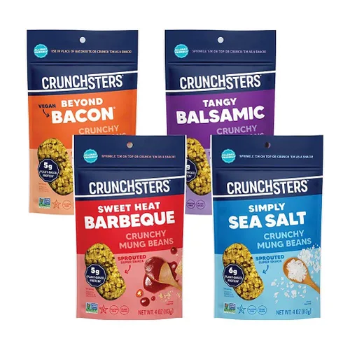 Miniatura 10 de Crunchsters Frijoles mungos germinados crujientes, proteína a base de plantas, superbocadillo y aderezo para ensalada, sin gluten, sin nueces