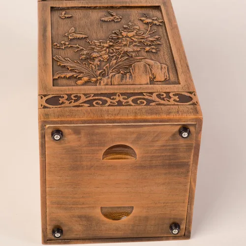 Miniatura 3 de KIMNAG Urna de cremación de madera para cenizas de madera humanas, caja decorativa, urnas funerarias para adultos, hombres y mujeres, con bolsa