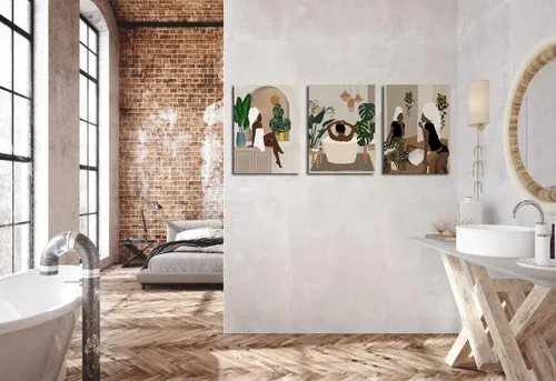 Miniatura 3 de Arte de pared de mujer negra, póster moderno de niña negra, arte de mujer africana, decoración de pared de baño, arte afroamericano, arte de pared