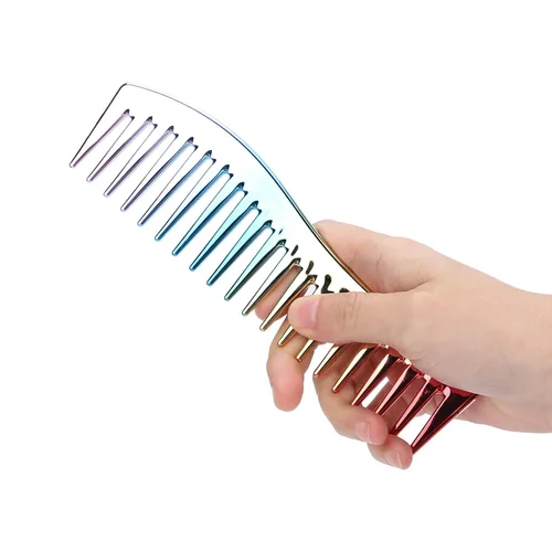 Miniatura 7 de Peine de pelo de arco iris, peine de cola de rata, peine de cola de rata, peine desenredante de dientes anchos y peine antiestático para la mayoría