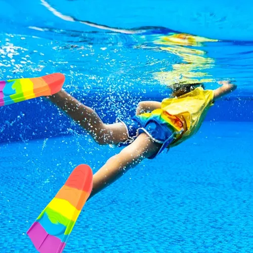 Miniatura 82 de Gugmoy Kids Swim Fins,Comfortable Silicone Flippers for Swimming and Diving,Size Suitable Beginners Kids Girls Boys Adults