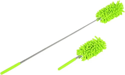 Miniatura 4 de Maguu Cepillo de polvo lavable de largo alcance con poste telescópico, plumero de microfibra flexible extensible retráctil para el hogar, automóvil