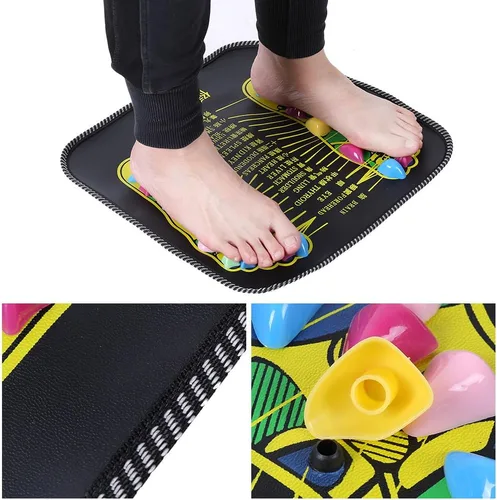 Miniatura 3 de Estera de masaje de pies,Esteras de acupresión para pies,Reflexología Walk Stone Road Foot Massage Black para aliviar el dolor