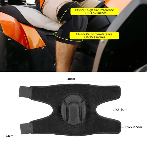 Miniatura 4 de Rodilleras anticolisión, soporte de rodilla ajustable, protección de fijación rotuliana con forro grueso de espuma EVA para deportes al aire libre