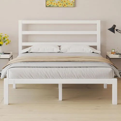 Miniatura 9 de LOEWAY Base de cama de tamaño individual con cabecero y estribo, espacio de almacenamiento debajo de la cama de 12 pulgadas, marco de cama de Negro