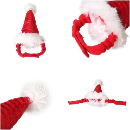Miniatura 5 de Sombrero de Papá Noel de conejillo de indias, gatito, conejo, hámster, chinchilla, erizo, hurones, ardilla, sombrero de Navidad, gorra de Papá Noel