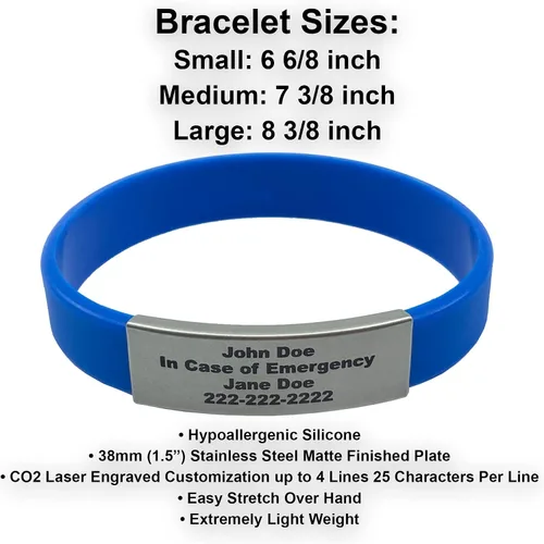 Miniatura 54 de Pulsera de identificación médica personalizada - Pulsera de seguridad para personas mayores grabada personalizada - Alerta de Alzheimer