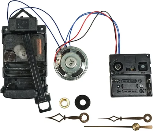 Miniatura 3 de Milageto Kit de mecanismo de movimiento de reloj de péndulo con caja de música y altavoz, eje de 0.669 in de largo para reparación y fabricación