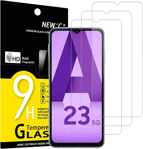 Miniatura 22 de NEW'C Paquete de 3 protectores de pantalla de vidrio templado diseñados para Samsung Galaxy A12, Galaxy A02s, resistente a los arañazos, sin