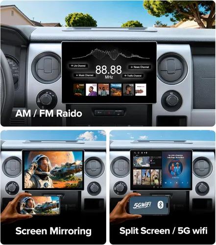 Miniatura 6 de Radio de coche de 11.5 pulgadas para Ford F150 Stereo 2009-2012 con CarPlay inalámbrico y Android Auto/Android 13/5G WiFi/pantalla táctil/FM/AM/4GB