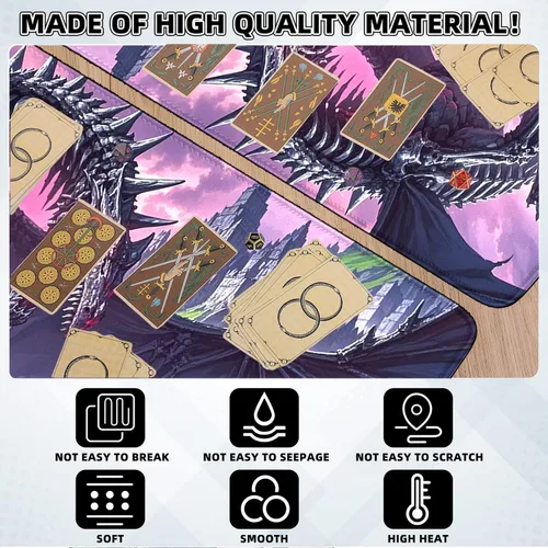 Miniatura 6 de Tapete de juego para MTG, bordes cosidos, TCG, 24 x 14 pulgadas, antideslizante, Dragon MTG, superficie lisa, base de goma, alfombrilla de mouse