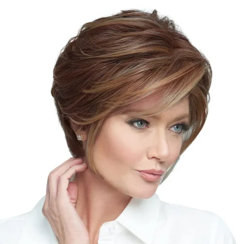 Miniatura 13 de Raquel Welch Go To Style - Peluca de pelo corto versátil y favorecedora de Hairuwear, gorra media, castaño iluminado por el sol RL10/12