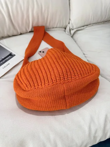 Miniatura 36 de ENBEI Bolsos de hombro para mujer Bolsos de ganchillo Bolso de punto grande Bolso de mano estético para la escuela lindo Bolsas de mano Bolsa