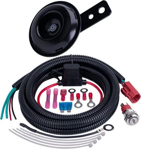 Miniatura 11 de Kit universal de bocina UTV con interruptor basculante LED y cable para carrito de golf, ATV, Polaris RZR, Ranger, General, Side by Side, Can-Am