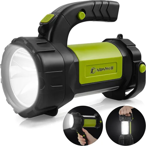 AlpsWolf - Linterna de camping recargable, linterna LED con 800 lúmenes, 3600 mAh, correa incluida, luz de camping brillante portátil para