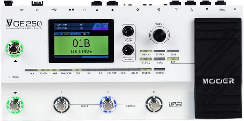 MOOER Procesador de múltiples efectos GE250 con bucle FX, captura de tono, función MIDI, ecualizador global, máquina de batería, looper estéreo