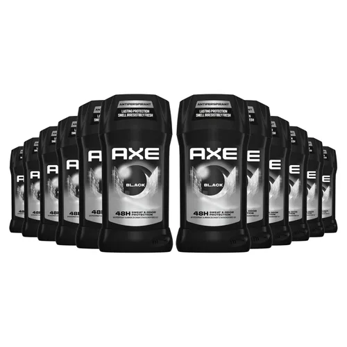 AXE Barra antitranspirante para hombre, 12 unidades, color negro, protección contra el sudor y el olor de 48 horas para una frescura duradera,
