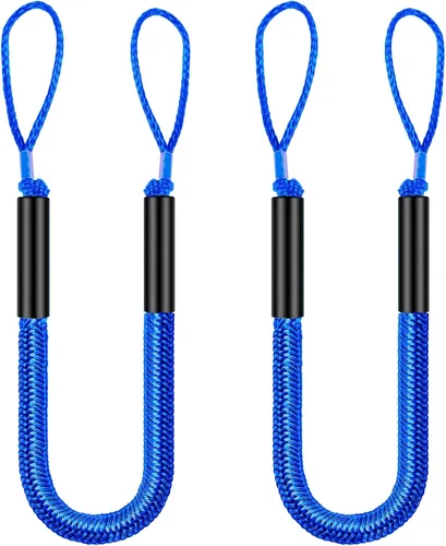 Miniatura 8 de Cuerda de amarre elástica para barcos, kayak, moto acuática, pontón, canoa, lancha motora, azul (4X)