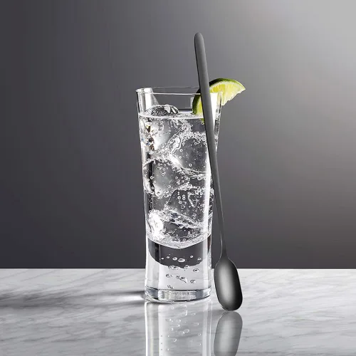 Miniatura 2 de Cucharas de té helado de mango largo, juego de 4, cucharas de café de acero inoxidable mate negro de 9.1 pulgadas, utensilios de agitación larga