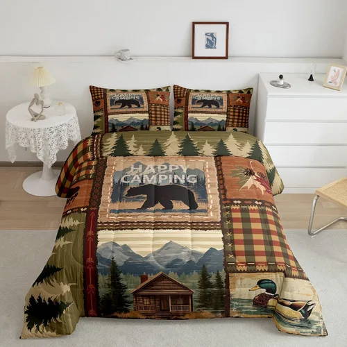 Miniatura 16 de Erosebridal - Juego de edredón tamaño King con diseño de Árbol de la Vida, juego de cama colorido de sol y luna para hombres y mujeres, edredón