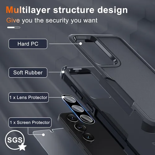 Miniatura 3 de Funda para Samsung Galaxy S24 FE, Cuerpo Completo Resistente de Servicio Pesado Robusta a Prueba de Golpes Funda Protectora para Teléfono con Correa