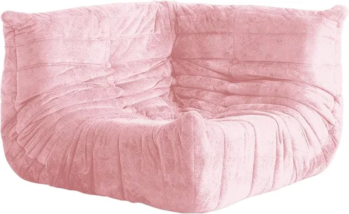 Miniatura 48 de Puf para adultos, silla puf grande, sillón con relleno de espuma viscoelástica para el hogar, apartamento o sala de juegos, gris afelpado Felpa gris