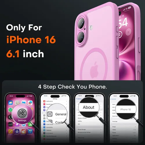 Miniatura 706 de TOCOL Funda para iPhone 11, compatible con Magsafe, protección completa de cámara, imanes integrados, protección contra caídas, funda translúcida