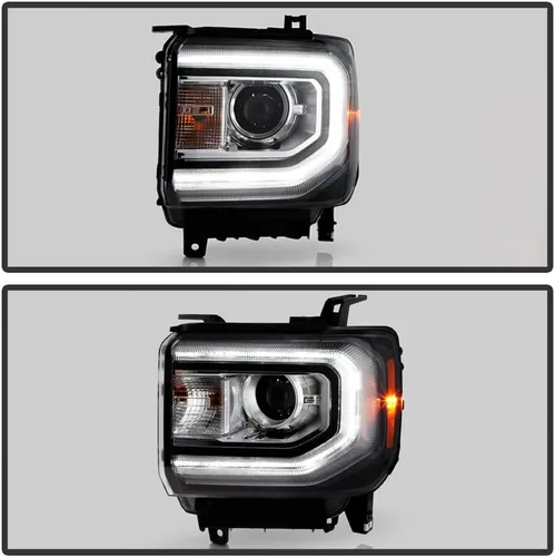 Miniatura 5 de ACANII - Para [modelo HID/Xenon] 2016 2017 2018 GMC Sierra 1500 LED DRL proyector faro reemplazo - Conductor