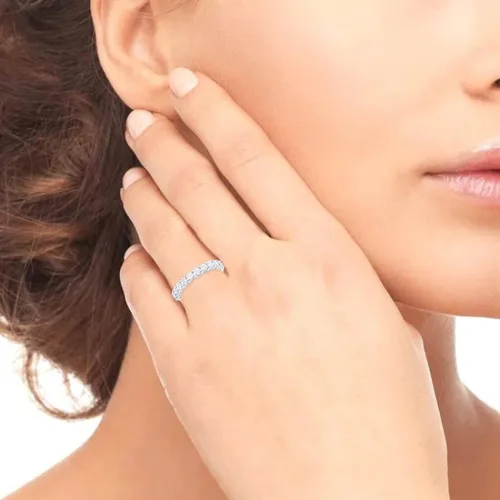 Miniatura 3 de Houston Diamond District 1-10 Carat LAB GROWN Diamond Eternity Wedding Anniversary Stackable Ring Band for Women Ultra Premium Collection