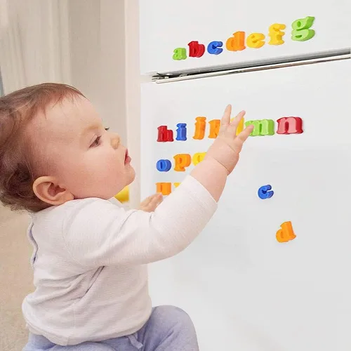 Miniatura 7 de RAEQKS Letras magnéticas, números, alfabeto, ABC, colorido, 123, refrigerador, imanes para nevera, vocabulario, juego de juguetes educativos
