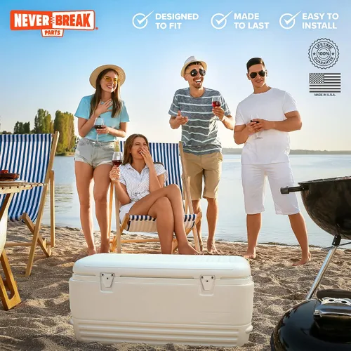 Miniatura 6 de NeverBreak Parts - Paquete de 2 cierres de repuesto para enfriador Igloo Las piezas de repuesto para refrigerador Igloo incluyen postes y Blanco