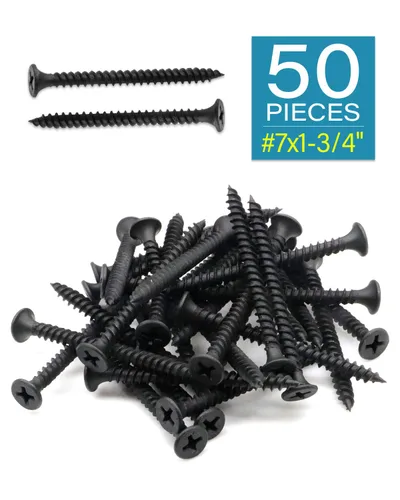 Miniatura 2 de IMScrews 50 tornillos Phillips de cabeza plana #7 x 1-3/4 pulgadas para paneles de yeso, rosca fina, tornillo de madera de punta afilada, acero al